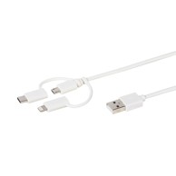 VIVANCO Kabel vivanco 38784, micro-usb, lightning, type-c, 1m, bijeli