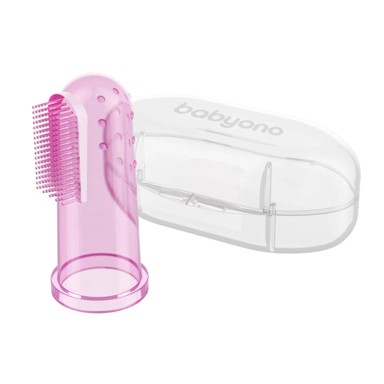 BABYONO Četkica za desni na prst roza