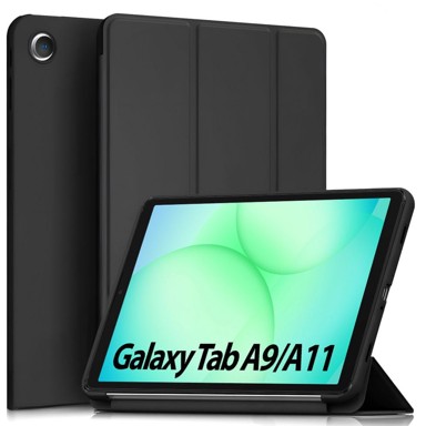 GS preklopna futrola za Samsung Galaxy Tab A9/A11, trostruka, crna