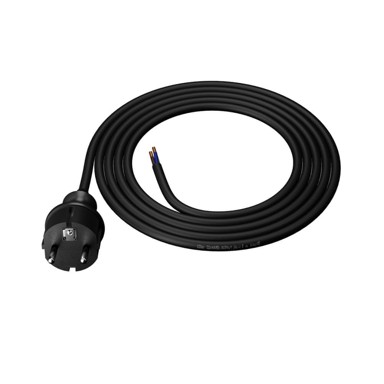 Gumeni kabel za napajanje s ravnim utikačem 1,5 m 3 x 1,5 mm² 16 A IP44
