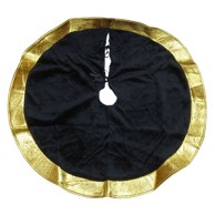 Božićni podložak za jelku, okrugli, 100 cm, zlatno-crni uzorak