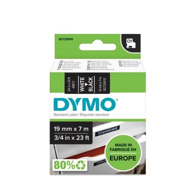 DYMO D1 Traka 45811, 19 mm × 7 m, bijela/crna