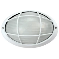 Ovalna vanjska zidna lampa, VK/01009/W, pregrada i mreža, max 60 W, bijela