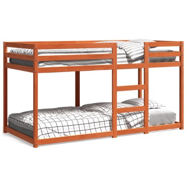 Krevet na kat voštano smeđi 80 x 200 cm od masivne borovine