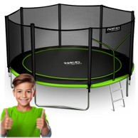 NEO-SPORT Vrtni trampolin 374 cm (12 ft), vanjska mreža i ljestve, zeleni