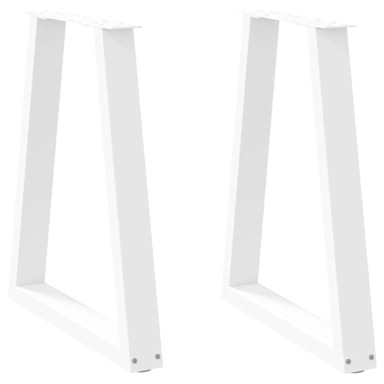 Noge za blagovaonski stol V-oblik, 60 x 72–73 cm, čelik, bijela, 2 kom