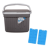 Torba za hlađenje Iceberg, 8 L, tvrda, siva, 2 rashladna uloška