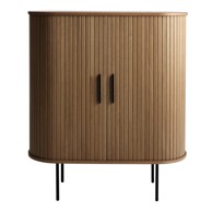 UNIQUE FURNITURE Smeđa vitrina za vino u dekoru hrasta s kliznim vratima, 100x118x40 cm Nola