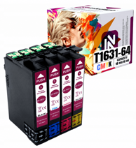 INKDIGO Komplet tinti T1631-T1634 za Epson Stylus SX425 WorkForce 525, crna, cijan, magenta, žuta