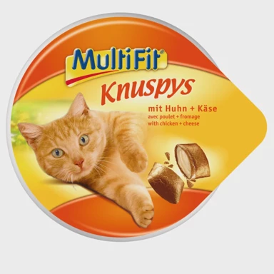 MULTIFIT Poslastica za mačke Knuspys, piletina i sir, 60 g