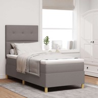 Box Spring krevet s madracem, bež, 100x200 cm