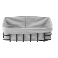 HENDI Crno-siva košara za kolače s tekstilnom podstavom, 18 x 25 cm