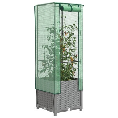 Povišena gredica s pokrovom za staklenik 40 x 40 x 139 cm
