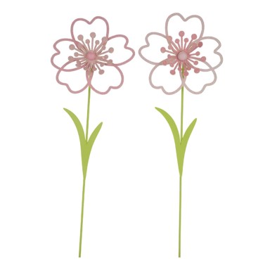 EGO DEKOR Set od 2 ukrasa za tegle za cvijeće Rose, výška 46 cm