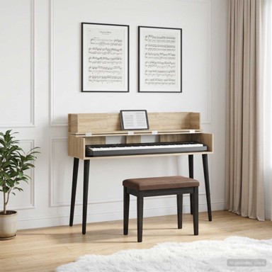 Studio radni stol, 110 x 40 x 19,5 cm, hrast sonoma