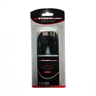 MAXCABLE USB produžni kabel, USB-A M na USB-A F, 4.5 m, poniklan