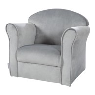 ROBA Svijetlo siva baršunasti dječja fotelja Lil Sofa 