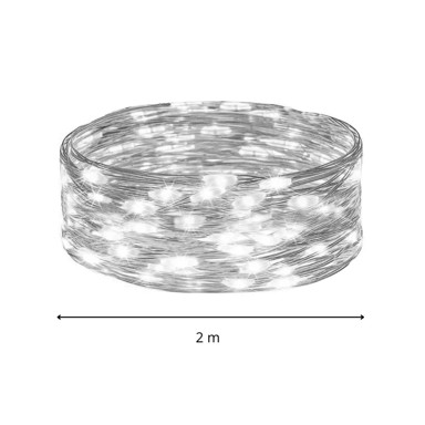 SPRINGOS LED lampice na baterije, 20 LED, hladno bijela, 2m