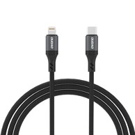 DUDAO Pleteni kabel USB-C – Lightning, 30 W, 1,2 m, crni