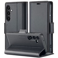OVERBOARD Futrola za Samsung Galaxy A55, sjajni liči, novčanik s preklopom, crna