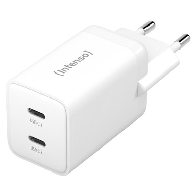 INTENSO Adapter W40CC, GaN, bijeli, 2x USB-C, 40W