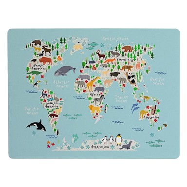 LITTLE NICE THINGS Prostirka za stol World Map, 55 x 35 cm