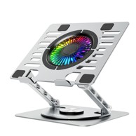 WOZINSKY Rashladni stalak za laptop i tablet CoolBase WDCX-X16-AS, RGB, 360°, srebrni