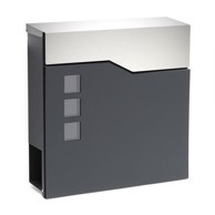 WILTEC Poštanski sandučić, antracit + inox, 2 jaz