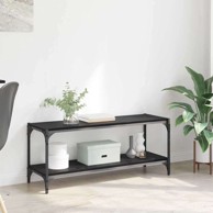 TV ormar, 100 x 33 x 41 cm, obrađeno drvo i čelik, crni hrast