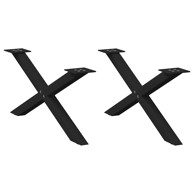 Noge za stolić u obliku slova X 2 kom crne 70x(30-31) cm čelik