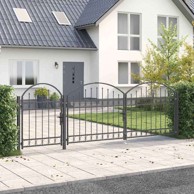 Vrata ograde za vrt s arhivnim vrhom 4x1,25 m čelik, siva