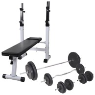 Klupa za vježbanje sa stalkom za utege i setom utega, 60,5 kg