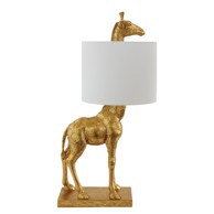 BLOOMINGVILLE Stolna lampa u zlatnoj boji s tekstilnim sjenilom (visina 70 cm) Silas 