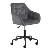 ACTONA Sive uredska stolica s baršunastom površinom Acton Brooke