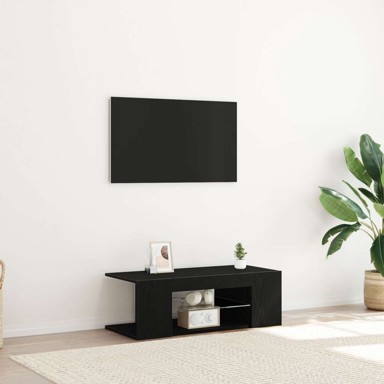 TV kabinet s LED svjetlima, 90x39x30 cm, konstruirano drvo