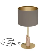 Stolna lampa Santandria, E27, V-580, drvo/mesing/smeđa