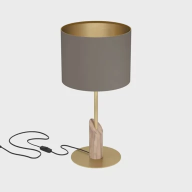 Stolna lampa Santandria, E27, V-580, drvo/mesing/smeđa