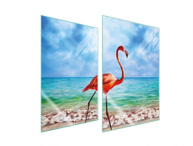 TMK Staklena zaštita za štednjak ili ploču za kuhanje iz dva dijela 35x52, flamingo