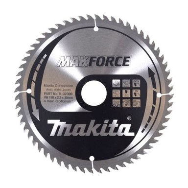 MAKITA List kružne pile MAKFORCE WOOD, 190 x 30 mm, 60 zuba