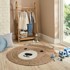 FLAIR RUGS Juten dječji tepih u prirodnoj boji 100x100 cm Bertie Bear 