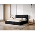 MICADONI HOME Bračni krevet tapecirani s prostorom za pohranu s podnicom, Bellis 160x200 cm, crni
