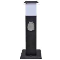 Vrtni stup s utičnicama, crni