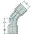 GRANIT Koljeno 45° za PVC-U cijev, DN 40, Ø 50 mm, 10 bar