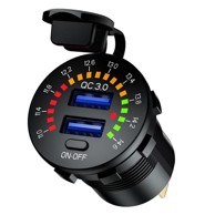 BIKETEC Motociklistička dvostruka USB utičnica QC 3.0 36 W Quick Charge