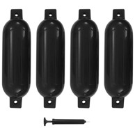 Bokobrani za brod, 4 kom, crni, 51×14 cm, PVC