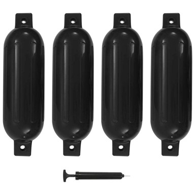 Bokobrani za brod, 4 kom, crni, 51×14 cm, PVC