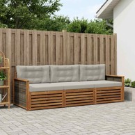 Set vanjskih sofa s jastukom, 3 kom, prirodno-svjetlosiva