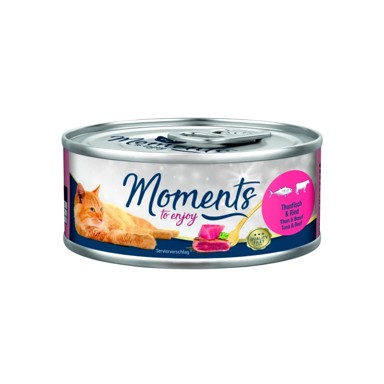 MOMENTS Konzerva za mačke Adult tuna i govedina 70 g, crvena