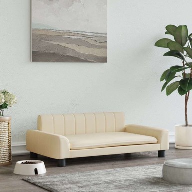 Krevet za pse od tkanine, 90 × 53 × 30 cm, bež  