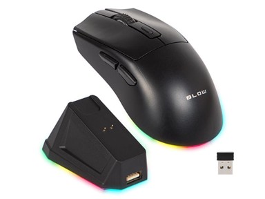 BLOW Gaming miš Adrenaline Omega, Bluetooth + 2.4 GHz + USB, 7200 DPI, crna
